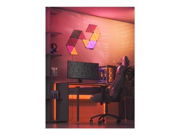 Nanoleaf Shapes Expansion pack - Lyspanelsett - LED - 230 x 200 mm - 1.5 W - 16 millioner farger - 1200-6500 K - trekant - svart