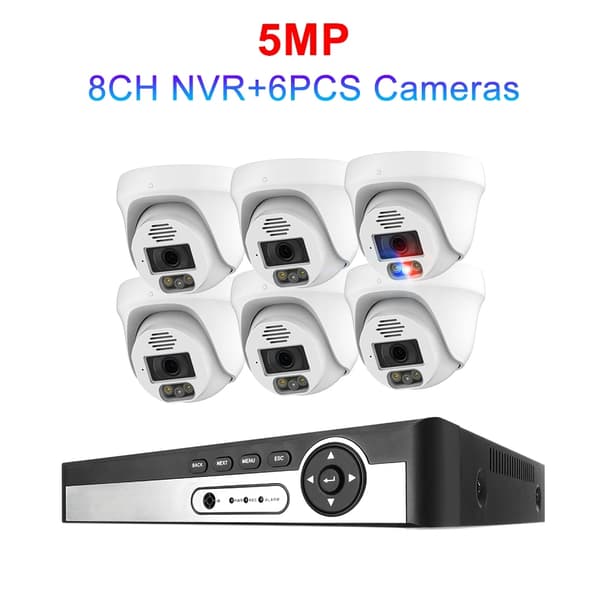 4K 8MP Sikkerhedskamerasystem - 8CH POE NVR AI Ansigtsdetektion To-vejs Audio Farve Nat Videoovervågning Sæt