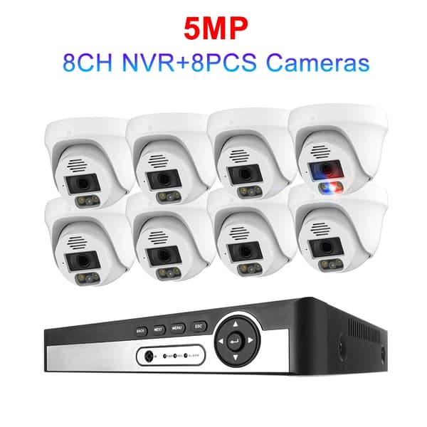4K 8MP Sikkerhedskamerasystem - 8CH POE NVR AI Ansigtsdetektion To-vejs Audio Farve Nat Videoovervågning Sæt
