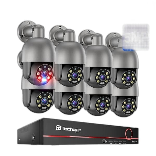 8CH 4MP 5MP 8MP AI Människodetektering PTZ Säkerhets POE IP-kamerasystem - Utomhus tvåvägsljud videövervakningskit