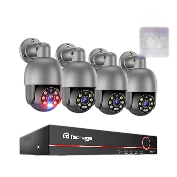 8CH 4MP 5MP 8MP AI Människodetektering PTZ Säkerhets POE IP-kamerasystem - Utomhus tvåvägsljud videövervakningskit