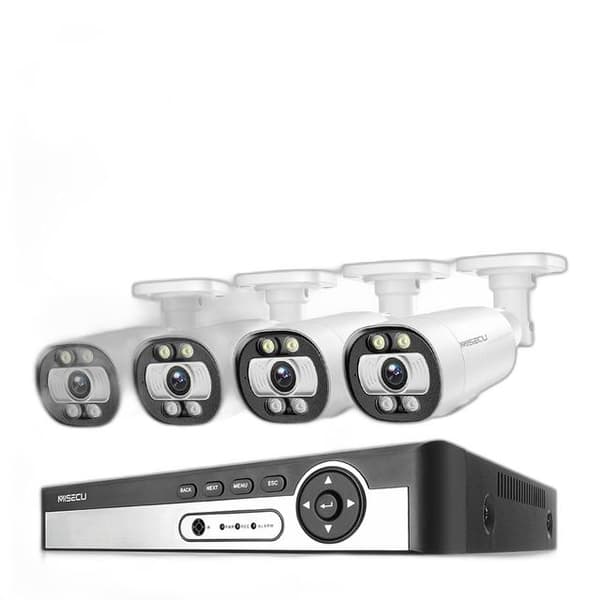 8CH 4K 5MP AI Sikkerhedskamera System - Ansigtsregistrering 8MP CCTV Videoovervågningssæt, Farve Natvision NVRP2P