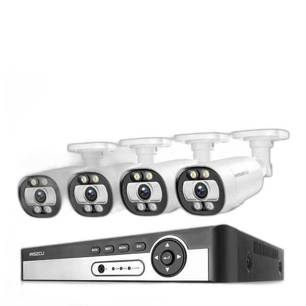 8CH 4K 5MP AI Sikkerhedskamera System - Ansigtsregistrering 8MP CCTV Videoovervågningssæt, Farve Natvision NVRP2P