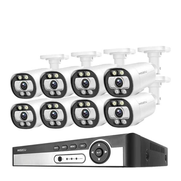 8CH 4K 5MP AI Sikkerhedskamera System - Ansigtsregistrering 8MP CCTV Videoovervågningssæt, Farve Natvision NVRP2P