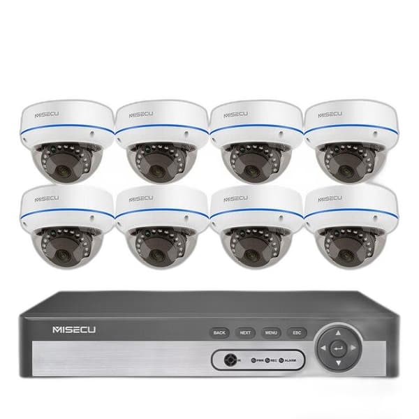 5MP POE Dome Sikkerhedskamera System - 8CH Hærværkssikret Indendørs Hjemmelyd CCTV Videoovervågnings Beskyttelseskit.
