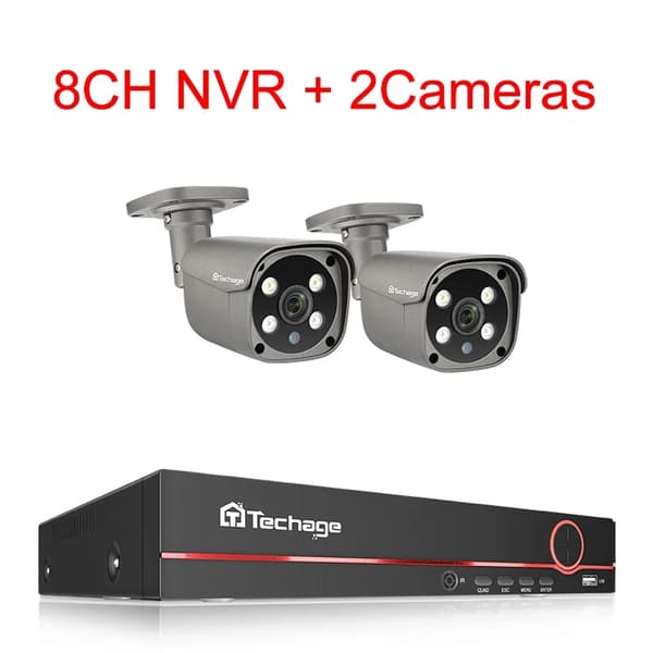 8CH 5MP HD POE NVR Turvallisuuskamera Järjestelmä - AI Kasvontunnistus, Kahdensuuntainen Ääni.