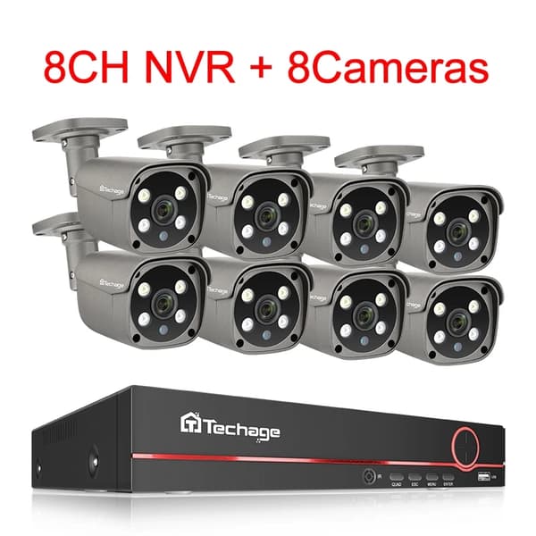 8CH 5MP HD POE NVR Turvallisuuskamera Järjestelmä - AI Kasvontunnistus, Kahdensuuntainen Ääni.