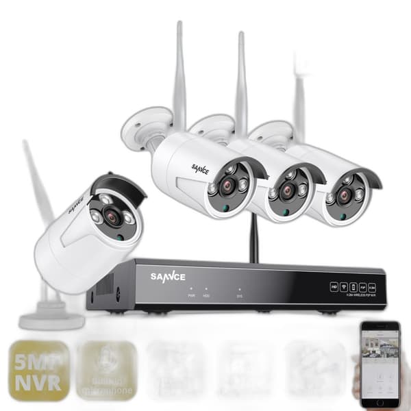8CH Langaton NVR Valvontakamerajärjestelmä - 3MP IP-Kamera, WIFI, IR-YöNäkö & Ääni