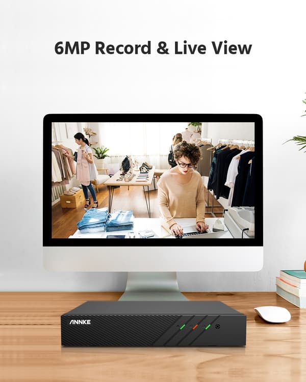 H.265+ 6MP 8CH PoE NVR - IP Sikkerhedskamera System 24/7 Optagelse Fjernadgang Plug-and-Play