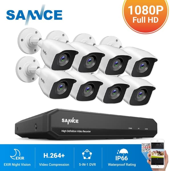 8CH 1080P Lite DVR CCTV-system - 4/8stk FD 2MP Kameraer IR IP66 Sæt Bevægelsesdetektion