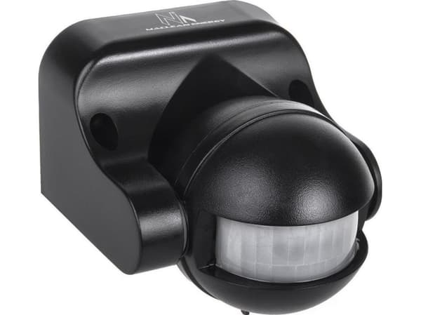 Maclean Maclean PIR bevegelsessensor, infrarød, IP44, svart, rekkevidde 12m, maks. belastning 800/1200W, MCE358 B