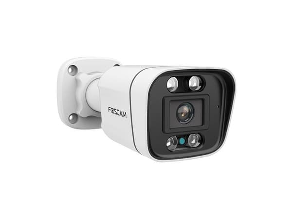 Foscam V8EP, IP-sikkerhetskamera, Utendørs, Koblet med ledninger (ikke trådløs), Alexa/Google Assistant/Homey, 4500 K, FCC, CE, UKCA, ERP Sort, Hvit