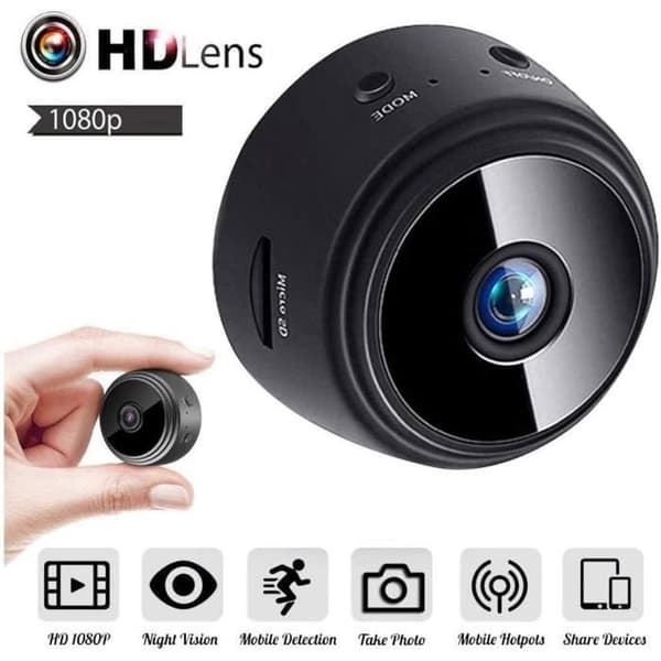Mini spionkamera - HD 1080P - Bärbar - WiFi - Night Vision - Svart