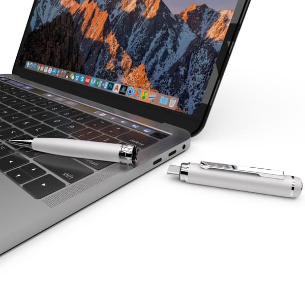 Diskret Spionpenna med Ljudinspelning, USB-C, 32GB - Vit