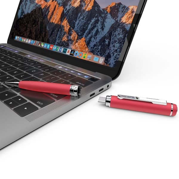 Diskret Spionpenna med Ljudinspelning, USB-C, 64gb - Röd