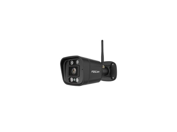 Foscam V5P WLAN-valvontakamera musta 5MP (3072x1728), kaksitaajuuksinen WLAN, integroitu valonheitin ja sireeni