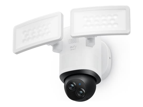Eufy Floodlight E340 - Nettverksovervåkingskamera - panorering / tipping - utendørs - værbestandig - farge (Dag og natt) - 3K, 2K - lyd - trådløs - W Sort, Hvit