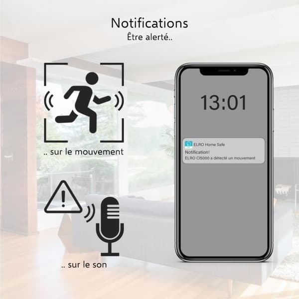 ELRO CI5000 inomhus Wifi IP-säkerhetskamera med rörelsedetektor och mörkerseende - Full HD 1080P med siren
