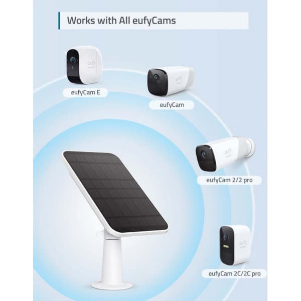 Anker eufyCam Solar Panel Charger - solpaneloplader, hvid