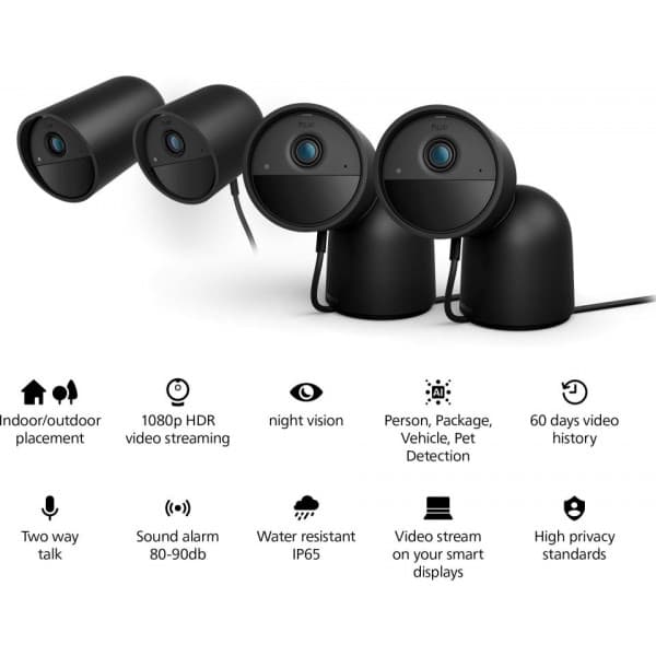 Philips Hue Secure valvontakamera, langallinen, musta, 1 kpl