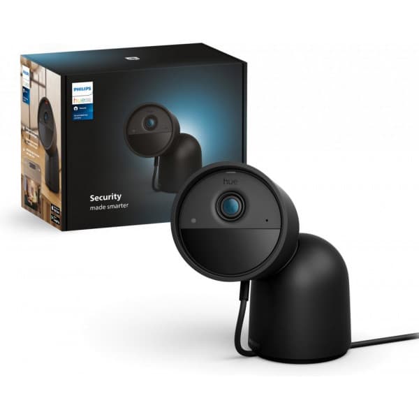 Philips Hue Secure overvågningskamera, trådbunden, bordstativ, sort, 1 stk.