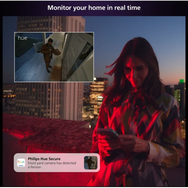 Philips Hue Secure overvågningskamera, trådbunden, bordstativ, hvid, 1 stk.