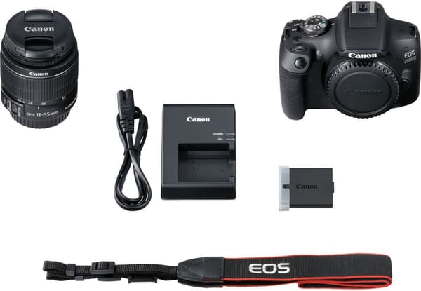 Canon | SLR Camera Kit | Megapixel 24.1 MP | Image stabilizer | ISO 12800 | Display diagonal 3.0 " | Wi-Fi | Video recording | APS-C | Black
