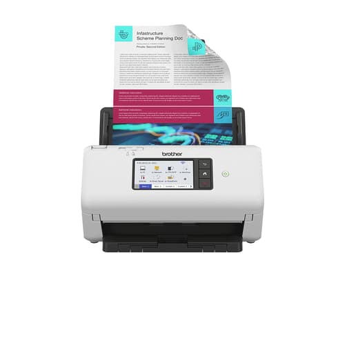 Brother ADS-4700W scanner ADF + Sheet-fed scanner 600 x 600 DPI A4 Black, White Sort, Hvit