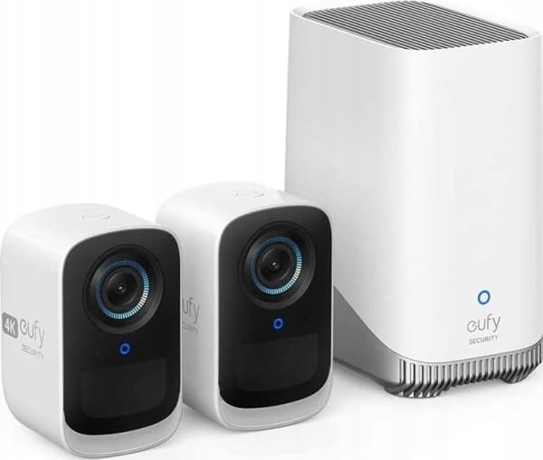 Eufy eufyCam S330 (eufyCam 3C) - 2 kameraa - verkkovalvontakamera - ulkona, sisällä - pölyn- ja säänkestävä - värillinen (päivä/yö) - 8 MP - 3840 x 2