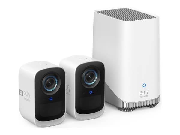 Eufy eufyCam S330 (eufyCam 3C) - 2 kameraa - verkkovalvontakamera - ulkona, sisällä - pölyn- ja säänkestävä - värillinen (päivä/yö) - 8 MP - 3840 x 2