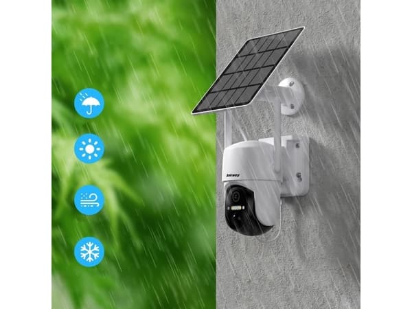 Choetech IP-kamera Choetech WiFi-kamera med Android/iOS-kontrollapplikasjon + 5W solcellepanel (ASC005)