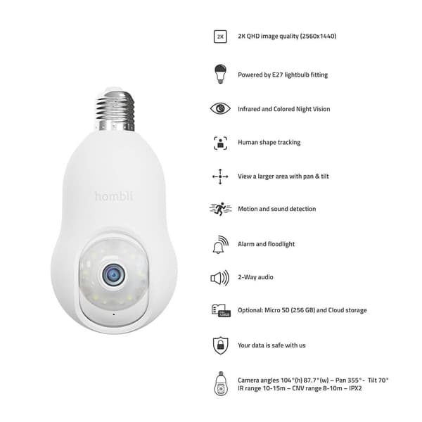 Hombli Smart Bulb Cam  White