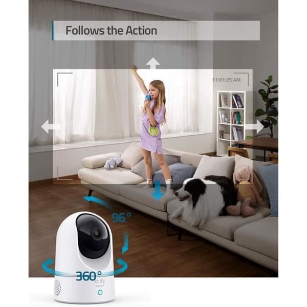 Eufy - 2K Pan and Tilt Security Camera - EufyCam Indoor