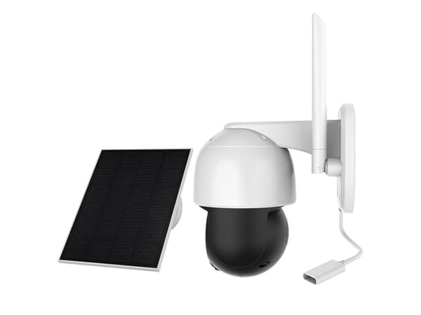 Foscam B4 WLAN-valvontakamera valkoinen, sis. aurinkopaneelin 4MP (2560x1440), akkukäyttö, WLAN, panorointi- ja kallistustoiminto
