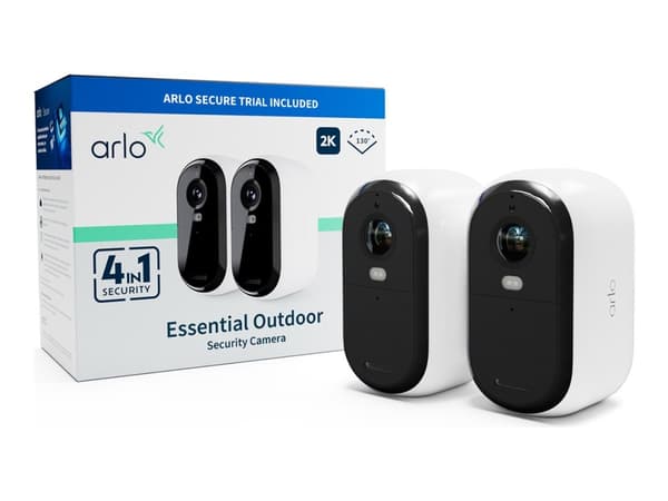 Arlo Essential - Verkkoturvakamera - väri (päivä/yö) - WiFi musta, Valkoinen