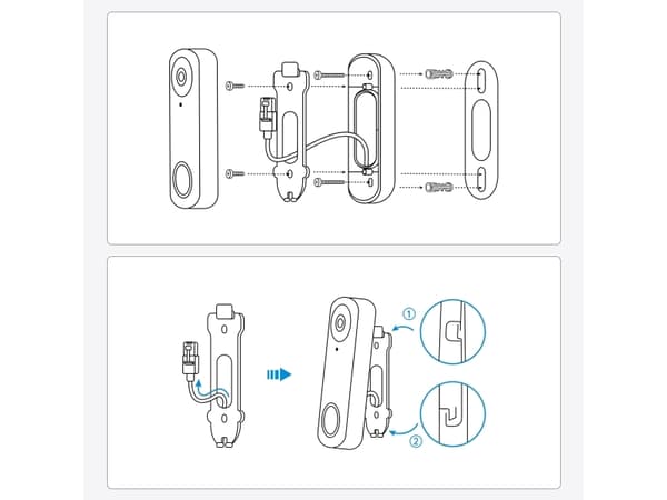 Reolink Smart 2K+ Video Doorbell PoE - Smart dørbjelle og ringeklokke - med kamera - kablet - 10/100 Ethernet