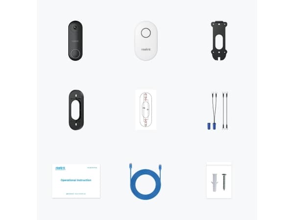 Reolink Smart 2K+ Video Doorbell PoE - Smart dørbjelle og ringeklokke - med kamera - kablet - 10/100 Ethernet