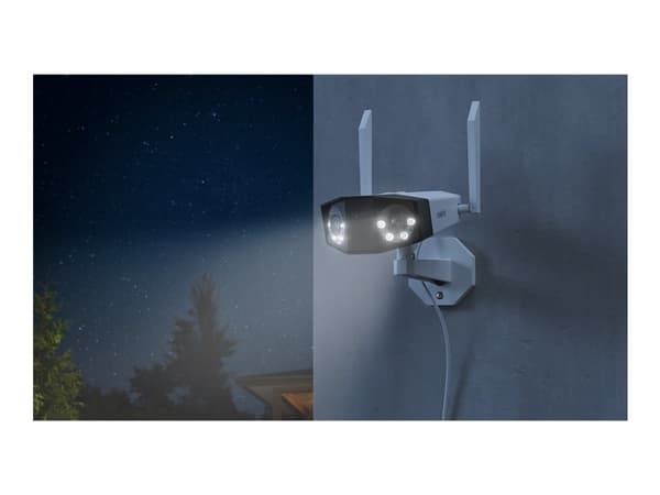 Reolink Duo 2 Wi-Fi - Nettverksovervåkingskamera - utendørs, innendørs - vanntett - farge (Dag og natt) - 8 MP - 4608 x 1728 - 4K - fastfokal - lyd -