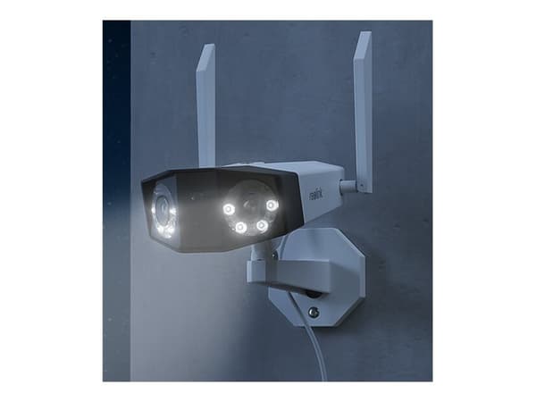 Reolink Duo 2 Wi-Fi - Nettverksovervåkingskamera - utendørs, innendørs - vanntett - farge (Dag og natt) - 8 MP - 4608 x 1728 - 4K - fastfokal - lyd - Hvit
