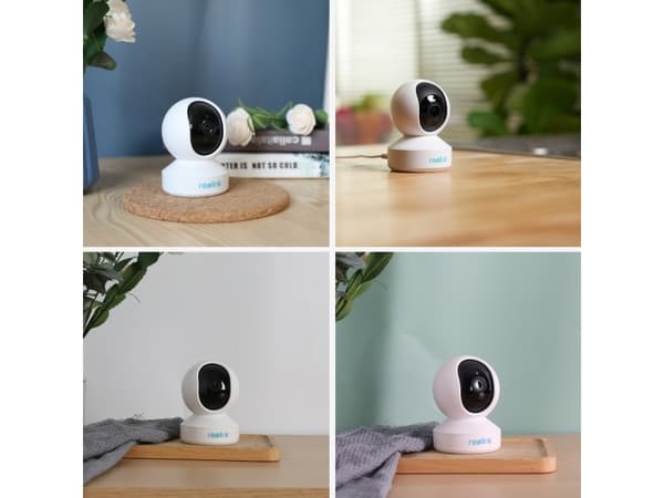 Reolink E Series E320, IP-sikkerhetskamera, Innendørs, Ledning & Trådløs, Amazon Alexa & Google Assistant, Tak, Hvit
