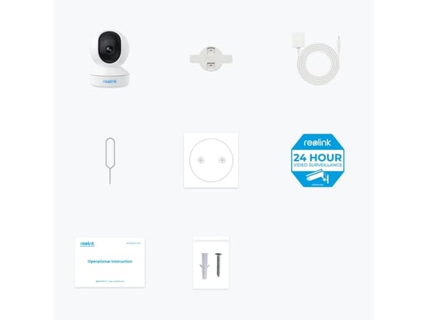 Reolink E Series E320, IP-sikkerhetskamera, Innendørs, Ledning & Trådløs, Amazon Alexa & Google Assistant, Tak, Hvit