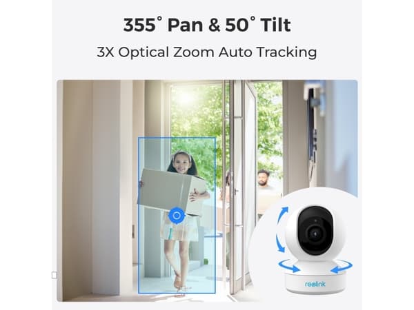Reolink E Series E340, IP-sikkerhetskamera, Inne & Ute, Ledning & Trådløs, Google Assistant, Innvendig lys, 2400 - 5000 MHz