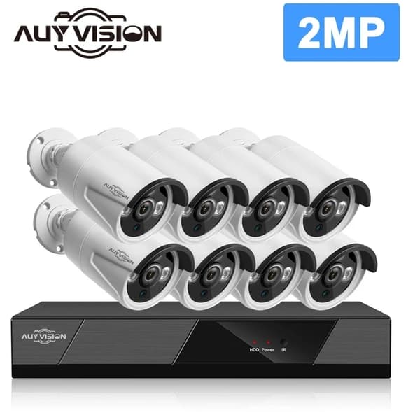 Övervakningskamera system med CCTV, 5MP upplösning, fullfärgs nattsyn., Ingen, 8CH DVR x 5MP 4Cam
