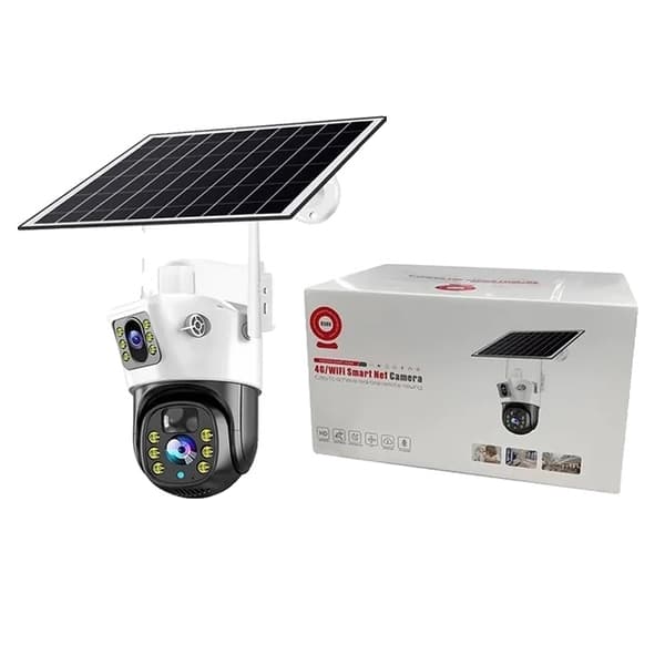 Aurinkoenergialla toimiva langaton valvontakamera, 4K-resoluutio, PIR-ihmistunnistus, 4G-kamera, jossa on 64G tallennustila 4G Camera NO SD Card