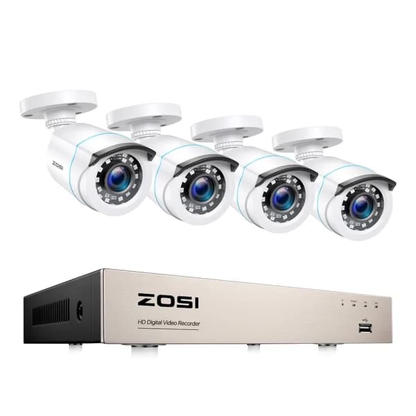 CCTV Videoovervågningssystem, 1080P opløsning, vandtæt nattevision, 2T, 4cams