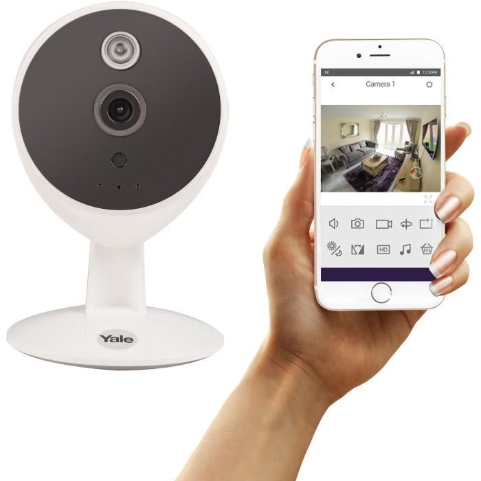 Yale WIPC-301W 720p Wi-Fi IP-kamera (nattseende, tvåvägsljud, rörelse-/ljuddetektering)