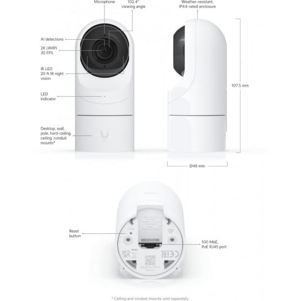 Ubiquiti UniFi G5 Flex övervakningskamera för inomhus och utomhusbruk.