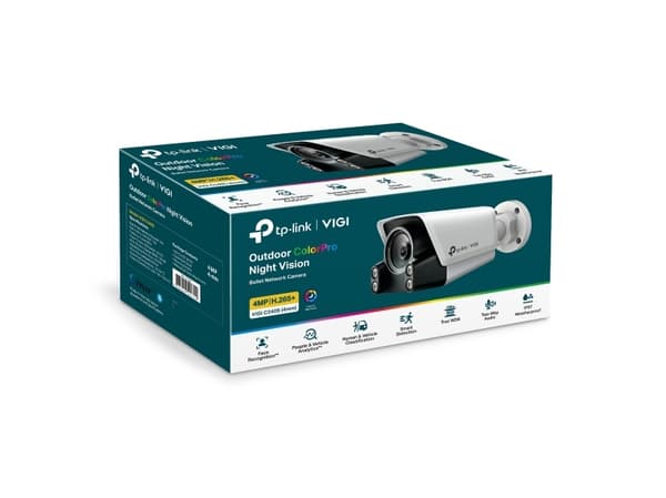 TP-Link VIGI C340S, IP-säkerhetskamera, Utomhus, Kabel, 0,0005 LM, 120 dB, Vägg