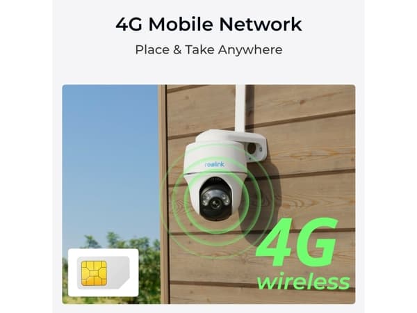 Reolink Go Series G430, IP-sikkerhetskamera, Utendørs, Trådløs, Google Assistant, Vegg, Hvit