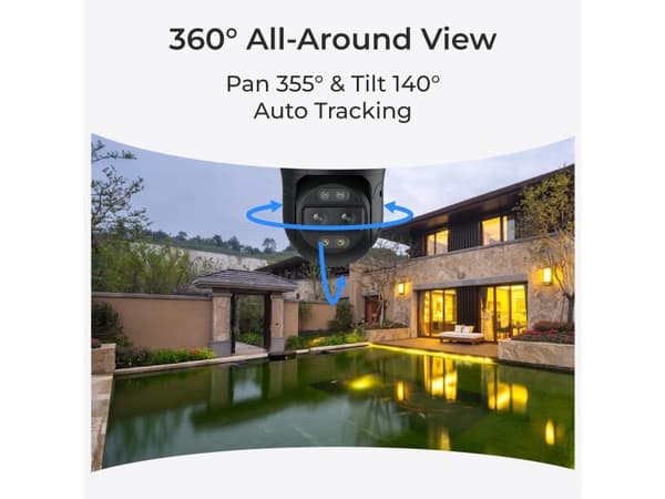 Reolink TrackMix Series P760 - 4K Outdoor Camera, Dual View, Auto-Zoom Tracking, PoE Connection, Color Night Vision, IP security camera, Indoor & out